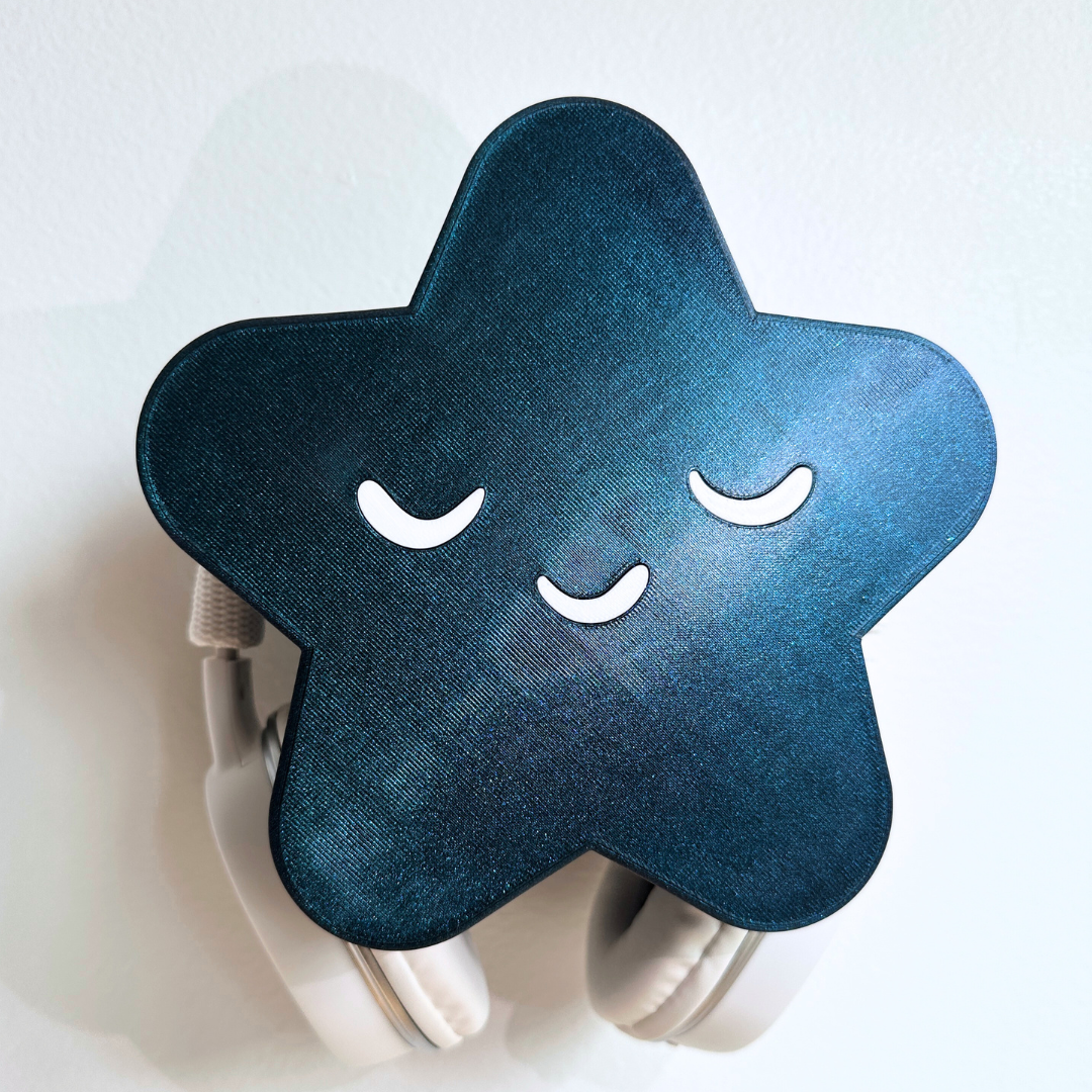 LIMITED EDITION - Starry Star Headphone Holder in Midnight Wish (Glitter Navy Blue)