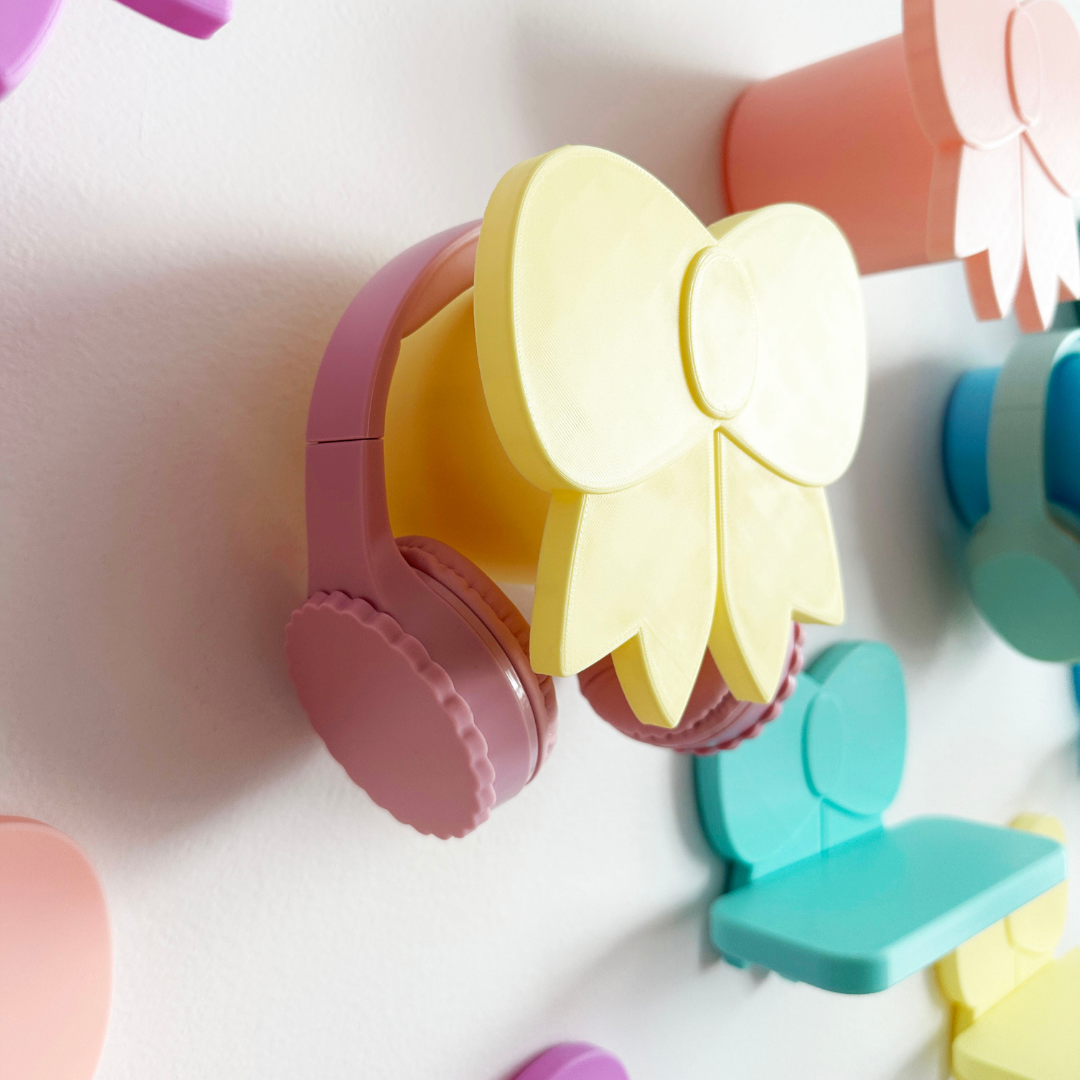 Pastel Ribbon Bow Headphone Holder