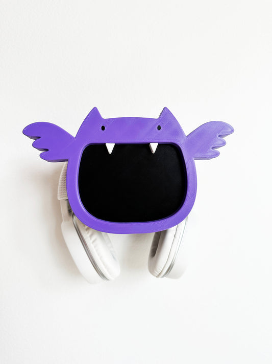 Happy Bat Headphone Holder in Potion Purple