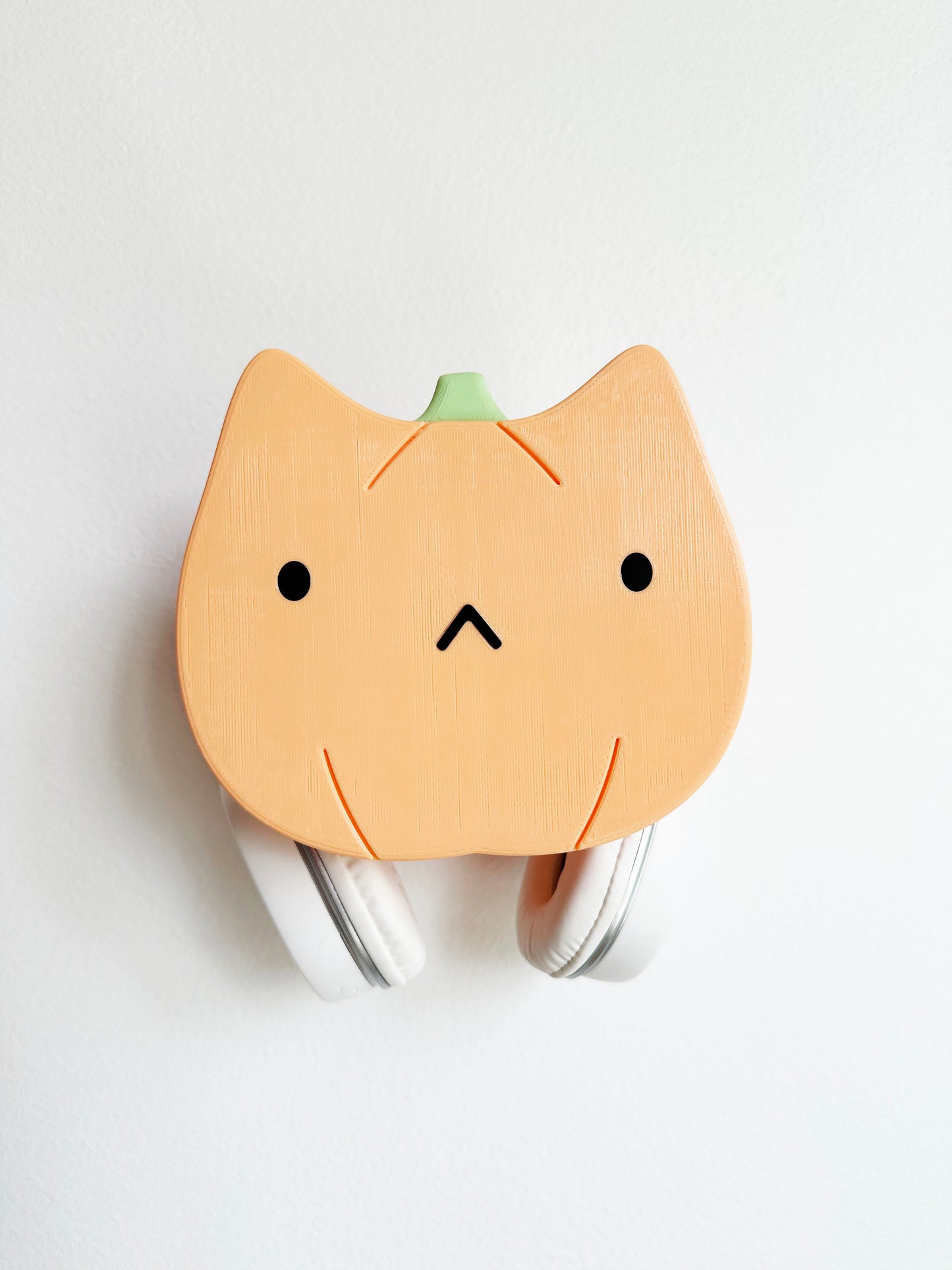 Pumpkin Cat Headphone Holder in Dreamsicle Orange