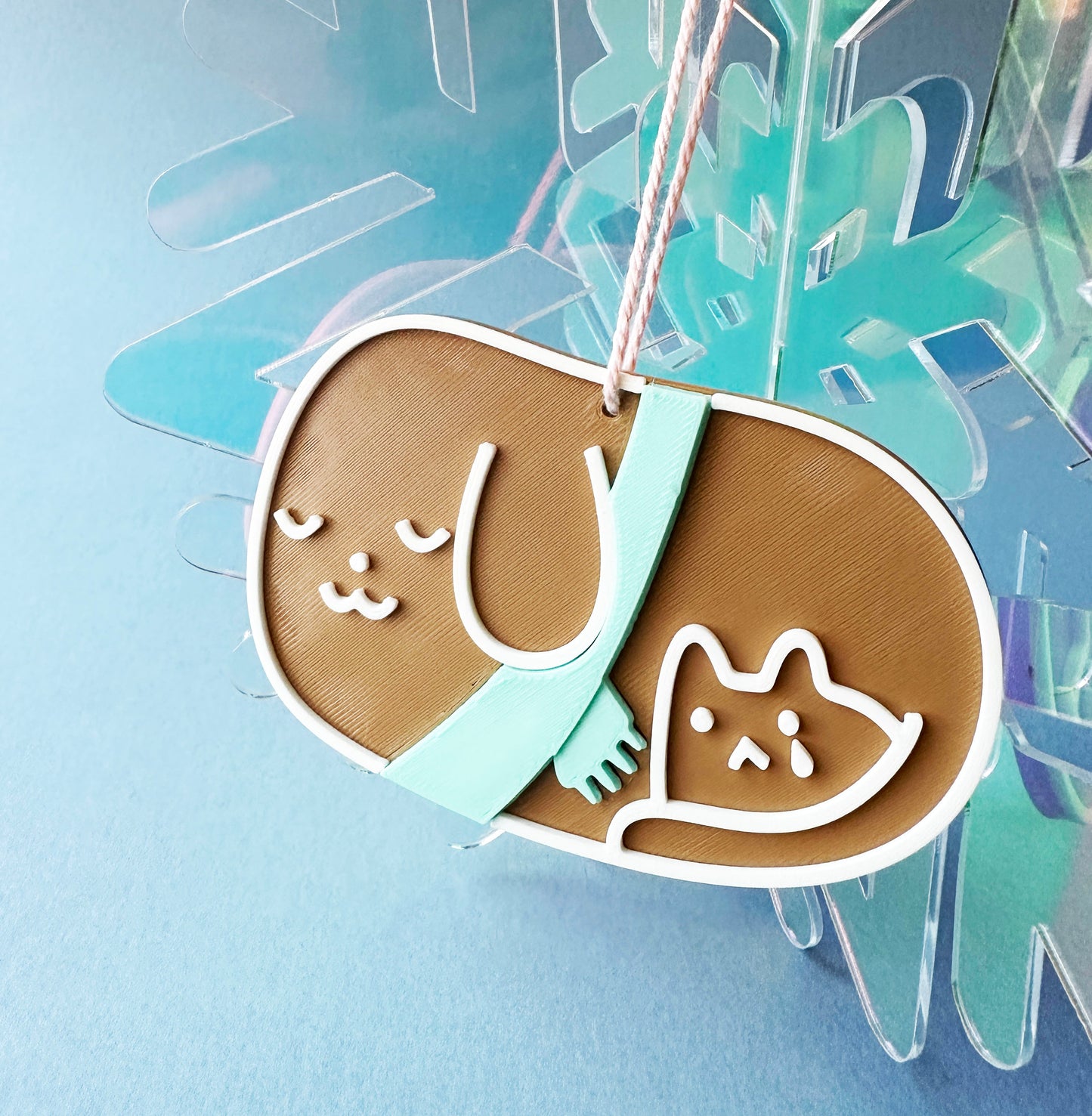Gingerbread Cat and Dog Christmas Holiday Tree Ornament
