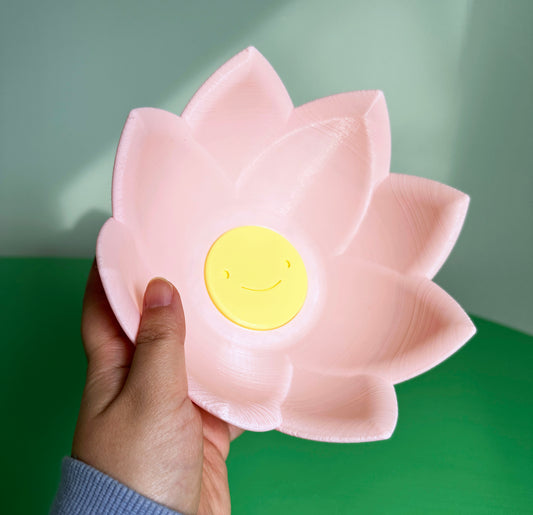 Water Lily Flower Catch All Desk Bowl in Pastel