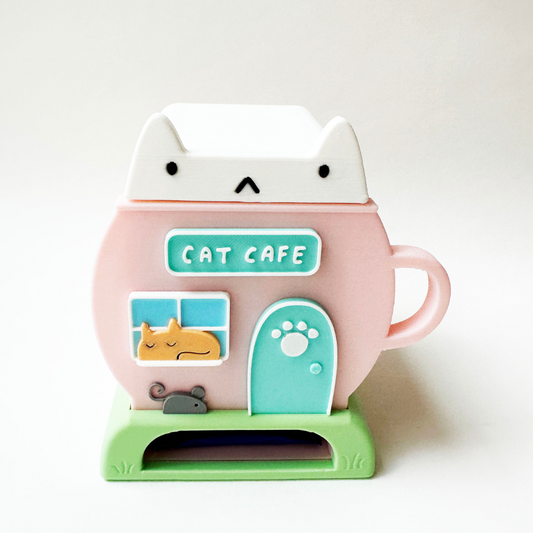 Cat Cafe Tea Box in Pastel