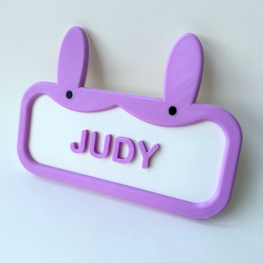 Custom Bunny Door / Desk Sign in Pastel Purple