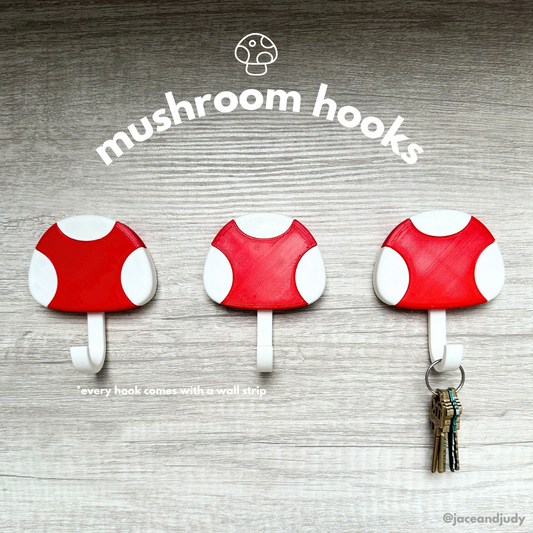 Button Mushroom Wall Key Hook