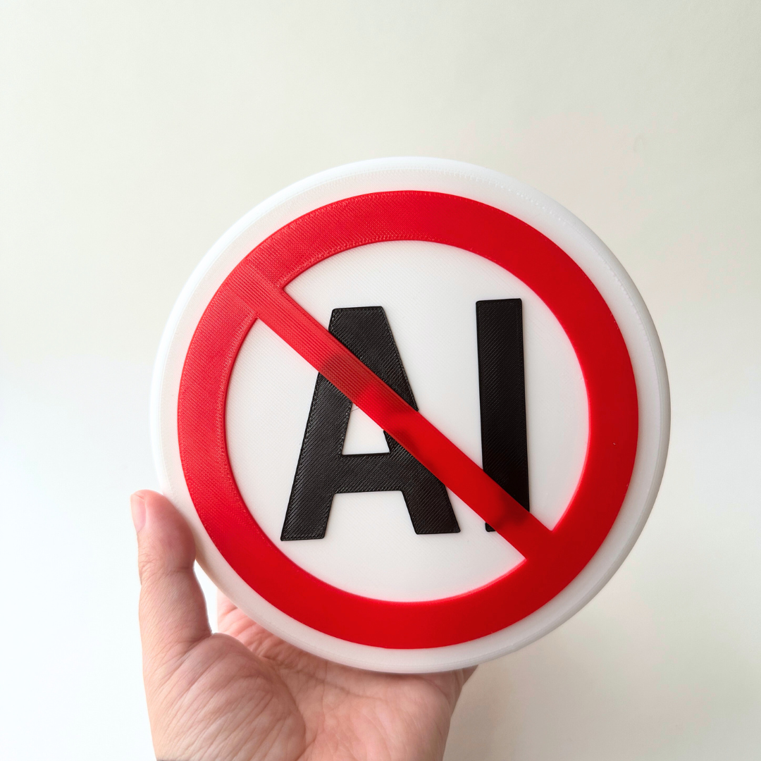 NO AI Tabletop Sign