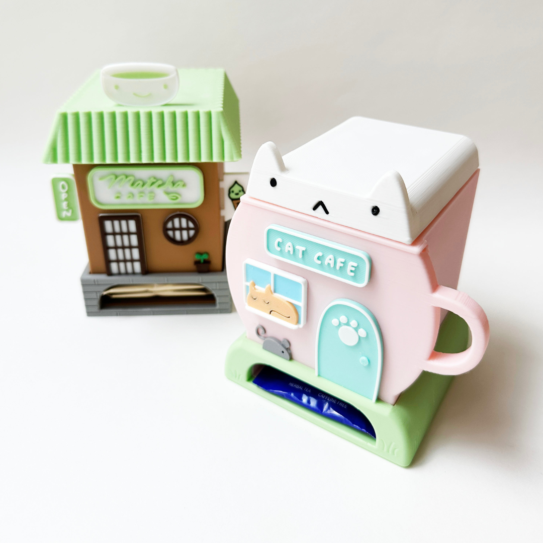 Cat Cafe Tea Box in Pastel