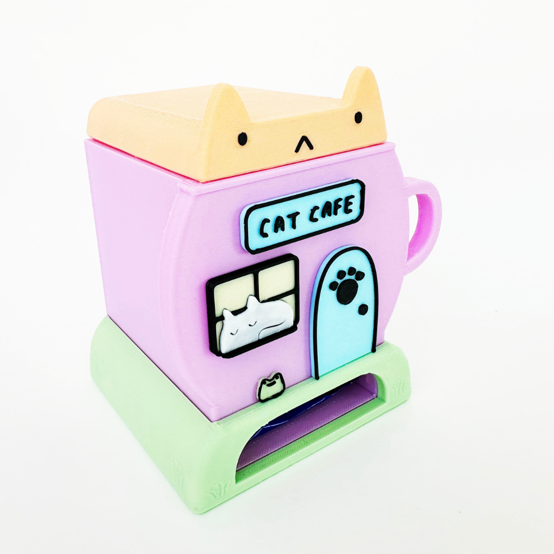 Cat Cafe Tea Box in Pastel