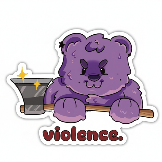 Violence Bear Sticker  by Ace S.