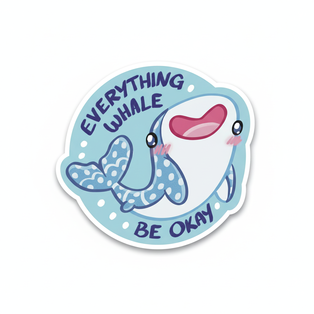 Everything Whale Be Okay Sticker by Alexia