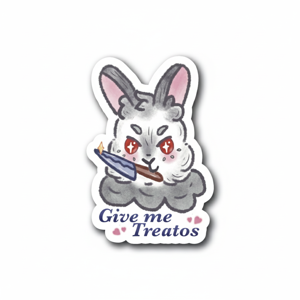 Give Me Treatos Bunny Sticker by Usagi Binky