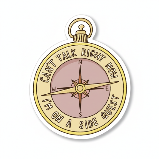 Can't Talk On Side Quest Sticker by Sock Monster Studio