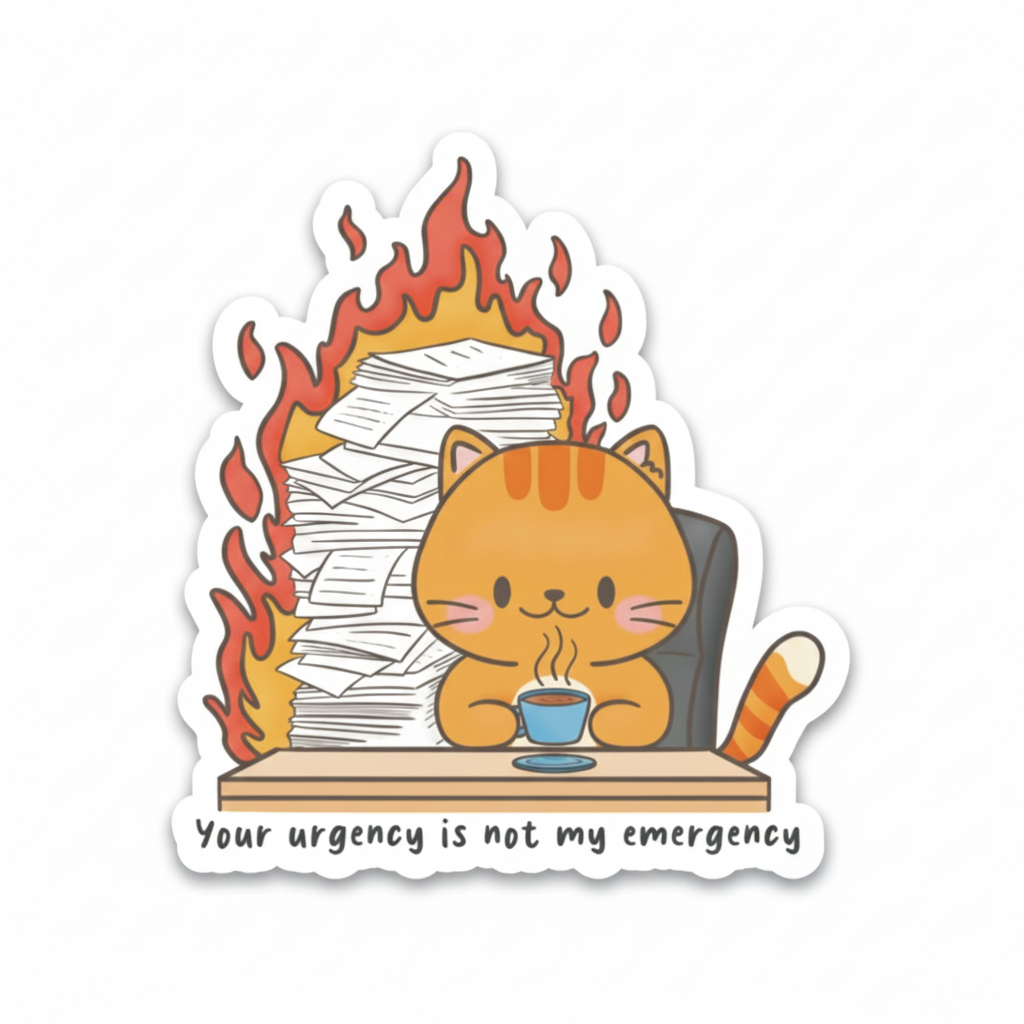 Your Urgency is not my Emergency Sticker by Wen K.