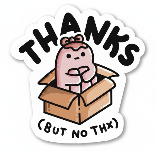 Thanks but No Thx Sticker by Clare N.