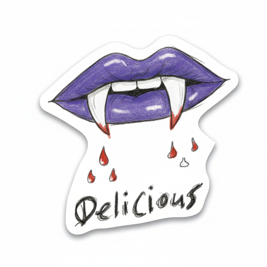 Vampire Sticker "Delicious" by Wilda W.