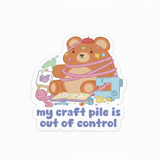My Craft Pile is Out of Control Bear by Dummy Cute Biz