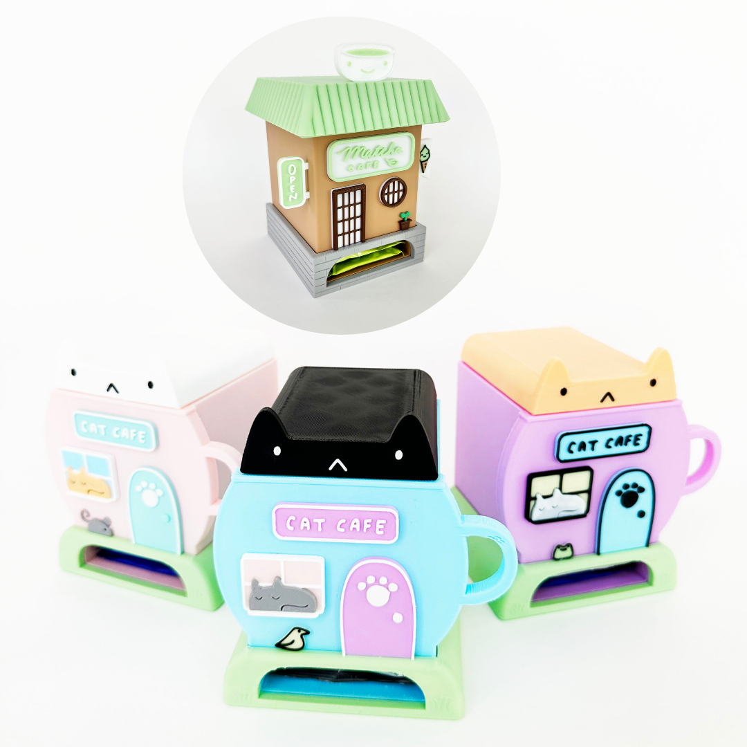 Cat Cafe Tea Box in Pastel