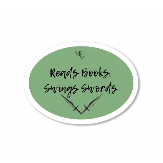 Read Books, Swing Swords Sticker by Stevie Deal