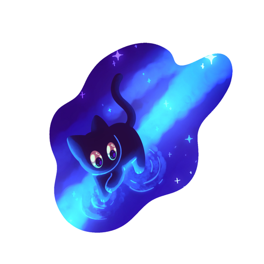Galaxy Cat Sticker by Xiolan.art