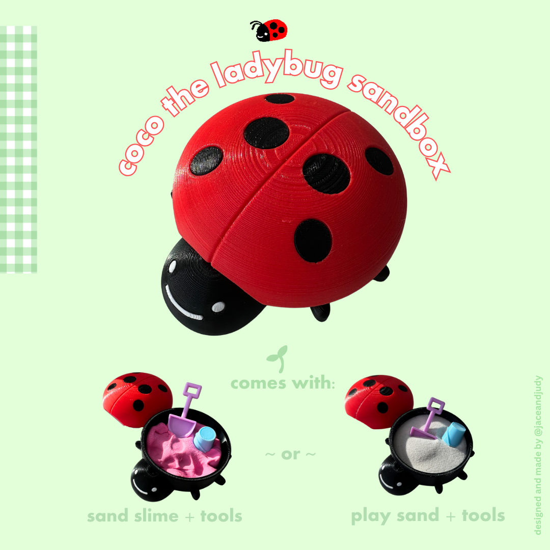 Coco the Desktop Sandbox Ladybug with Sand / Sand Slime