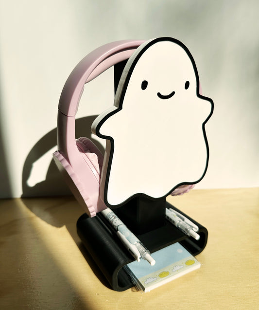 Happy Ghost Headphone Holder with Stationery Storage