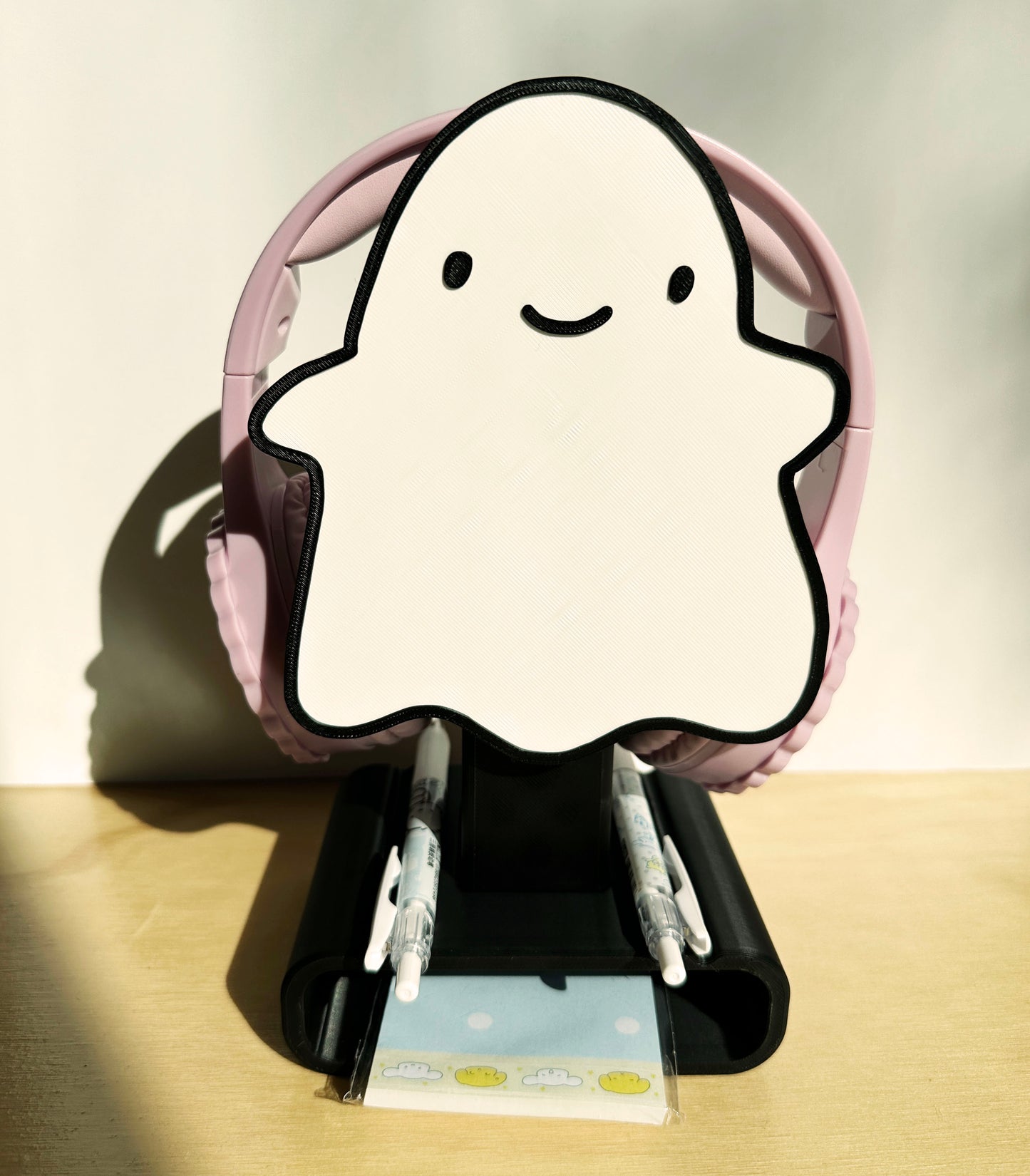 Happy Ghost Headphone Holder with Stationery Storage