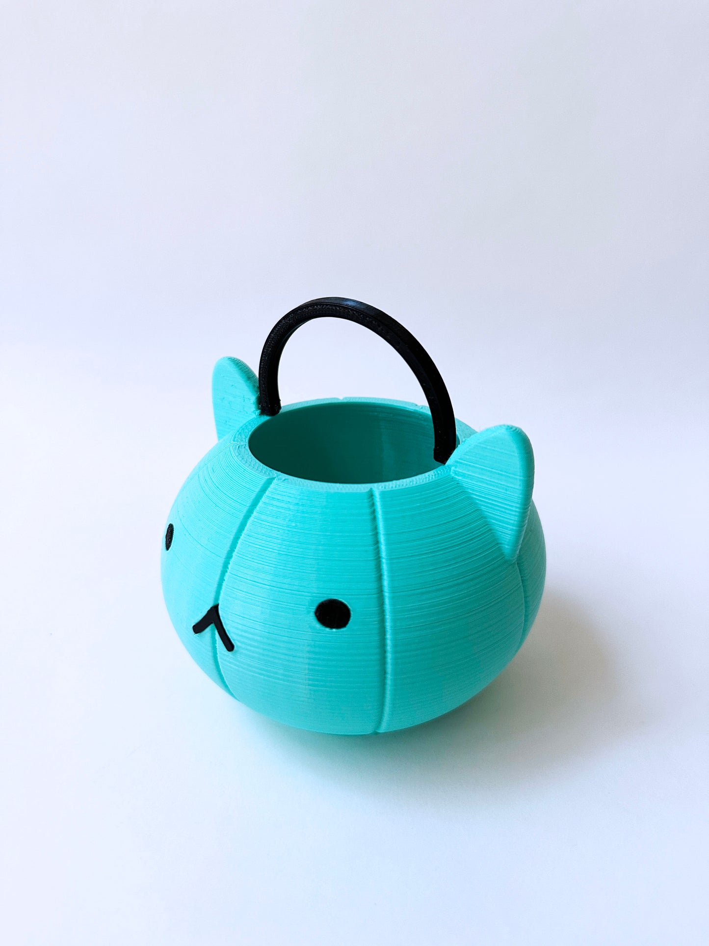 Teal Pumpkin Cat Bucket