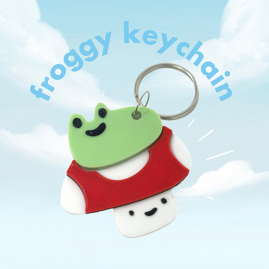 Judy Frog on a Mushroom Keychain
