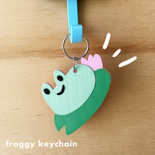 Judy Frog on a Lilypad Keychain