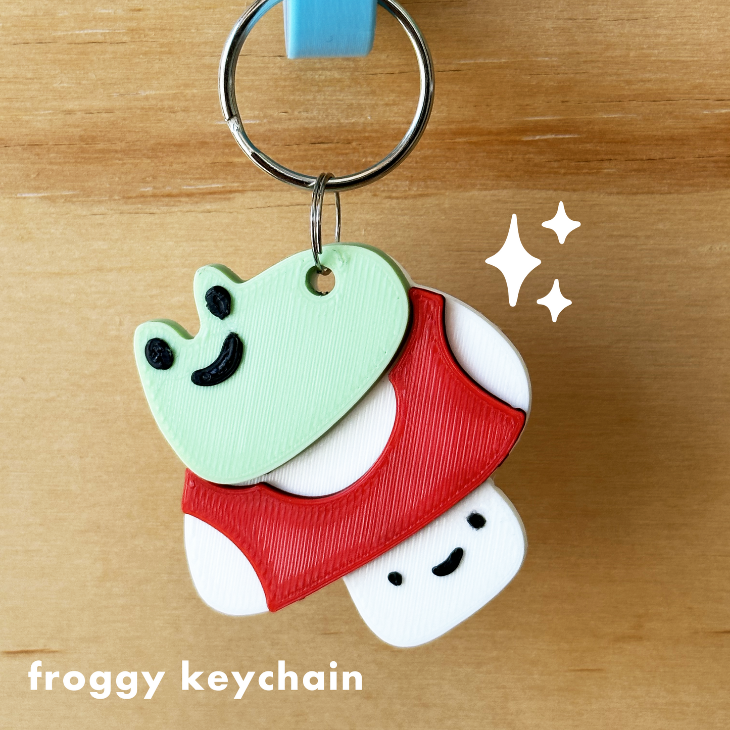 Judy Frog on a Mushroom Keychain