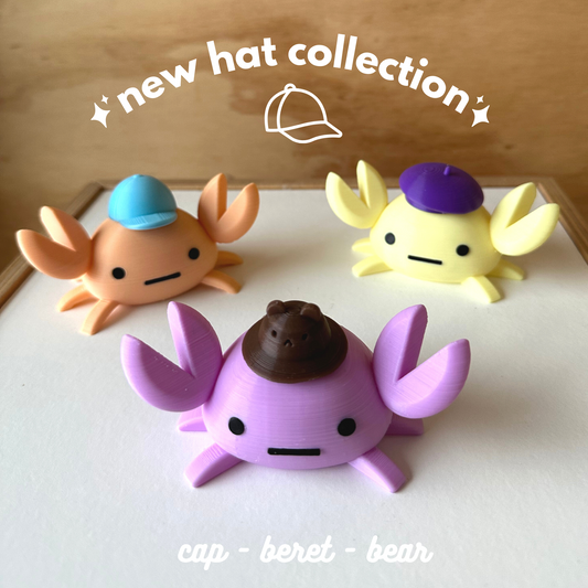 Hat Pack - Cap, Beret, Bear Hat for Jace Crab and Pets